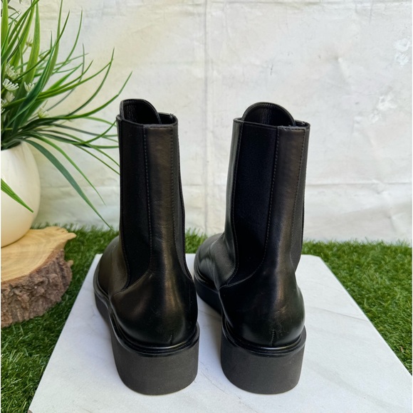 Stuart Weitzman Women 5 Lodge Boots Black Leather Bootie Zip Platform NWOT - Picture 10 of 14